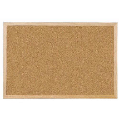 Pizarra de corcho q-connect 60x40cm marco de madera
