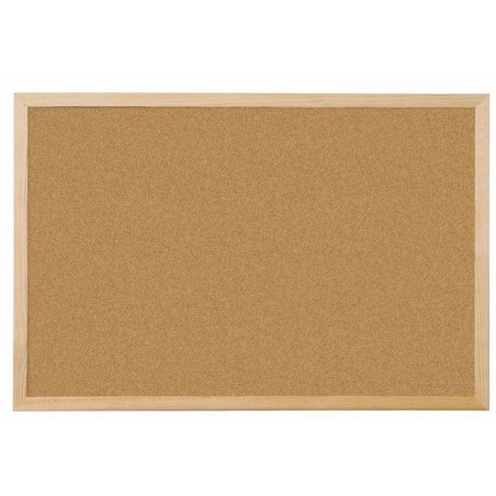Pizarra de corcho q-connect 60x40cm marco de madera