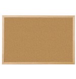 Pizarra de corcho q-connect 60x40cm marco de madera
