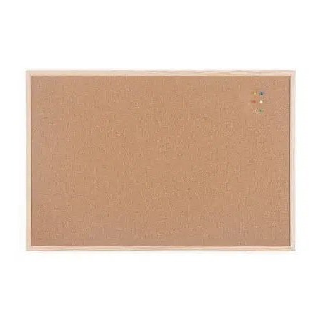 Pizarra de corcho q-connect 60x40cm marco de madera