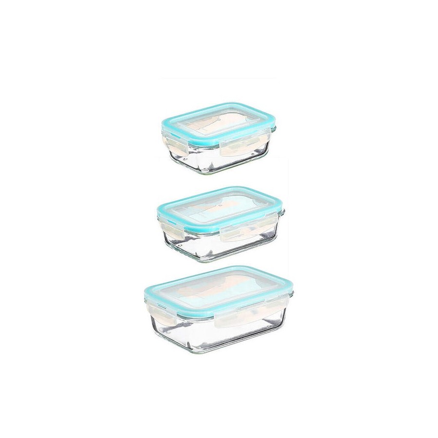 Conjunto 3 fiambreras de cristal tamaños varios