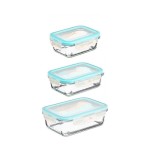 Conjunto 3 fiambreras de cristal tamaños varios