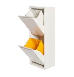 Armario metalico reciclaje 2 cajones blanco 92x35x25cm