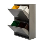 Armario metalico reciclaje 4 cajones gris 92x60x25cm