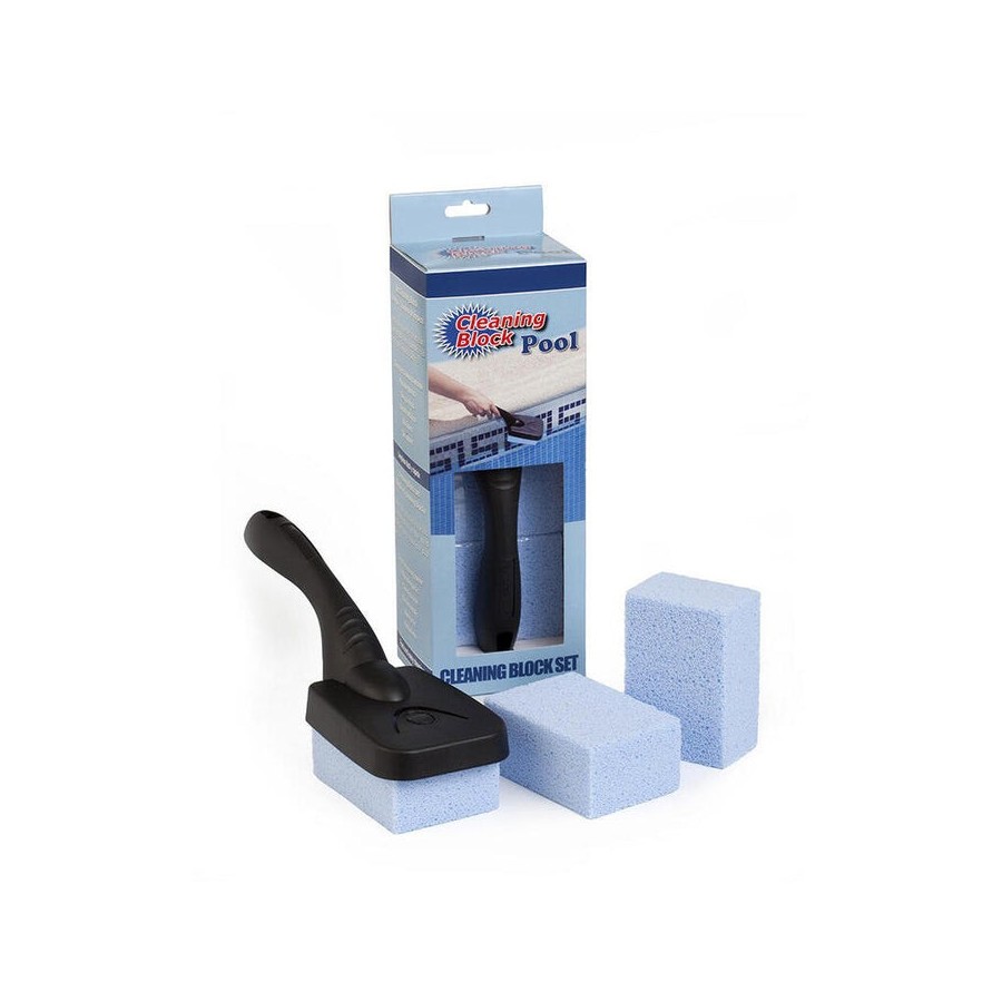 Set 3 cleaning block piscina con mango y solapa individual