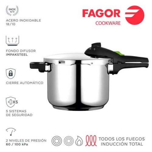 Olla super rápida rapid 8l inox 18/10 fagor