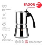 Cafetera inox etnica 10 tazas acero inoxidable 18/10 fagor