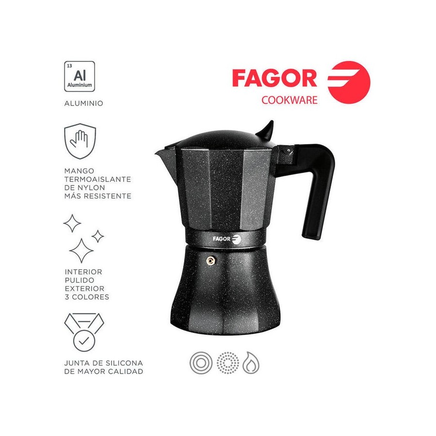 Cafetera tiramisu 3 tazas aluminio 3004 fagor