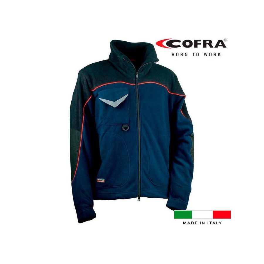 Cazadora forro polar rider azul marino negro cofra talla m