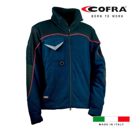 Cazadora forro polar rider azul marino negro cofra talla l
