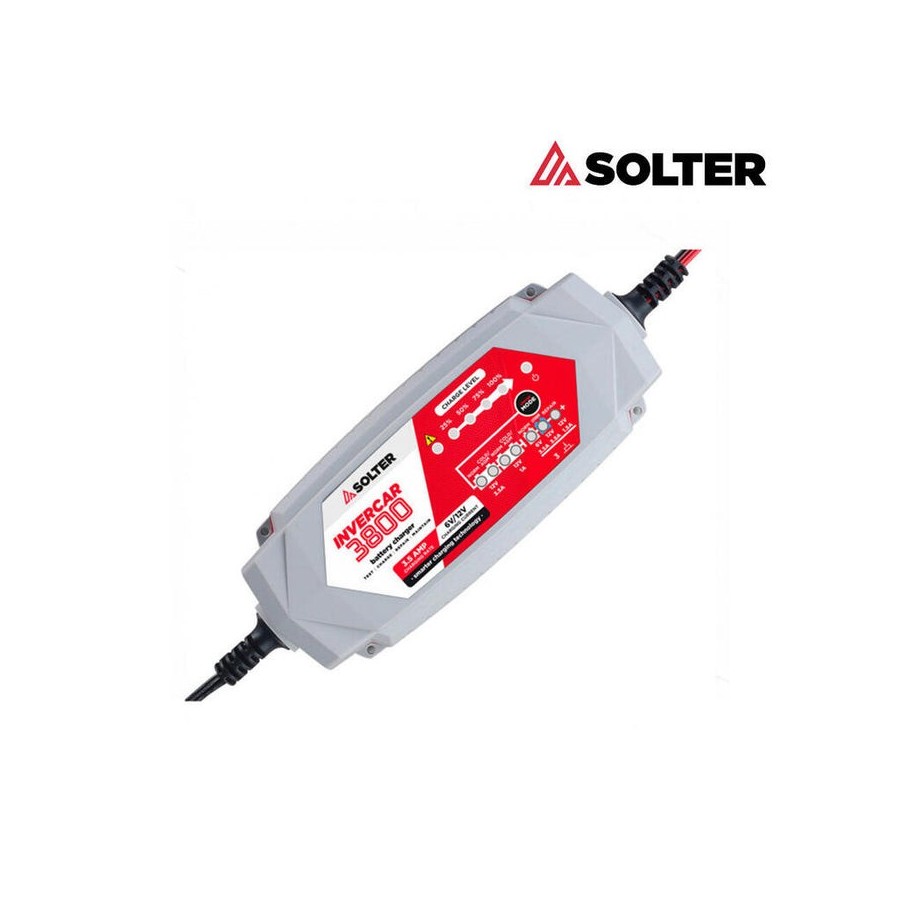Cargador inteligente de baterias invercar 3800 6/12v 3.5a (coches y motos) solter