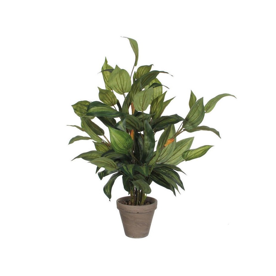 Hosta verde pvc con maceta gris