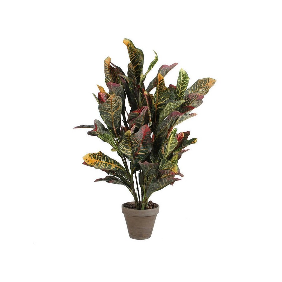 Croton verde pvc con maceta gris