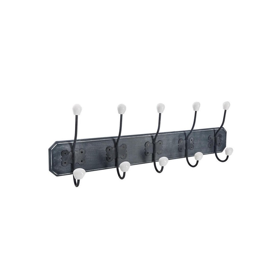 Colgador de madera con 5 perchas 60x20cm