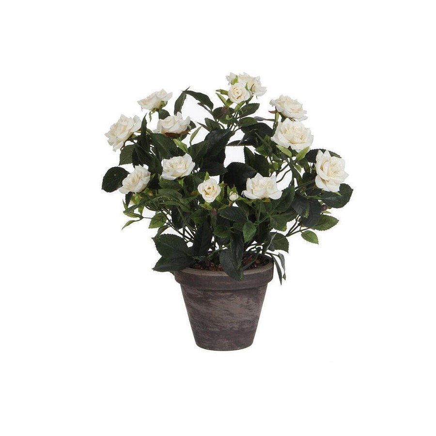 Rosal color blanco pvc con maceta gris