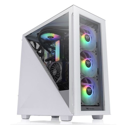 Caja pc thermaltake divider 300 tg midi tower "snow" blanco retail