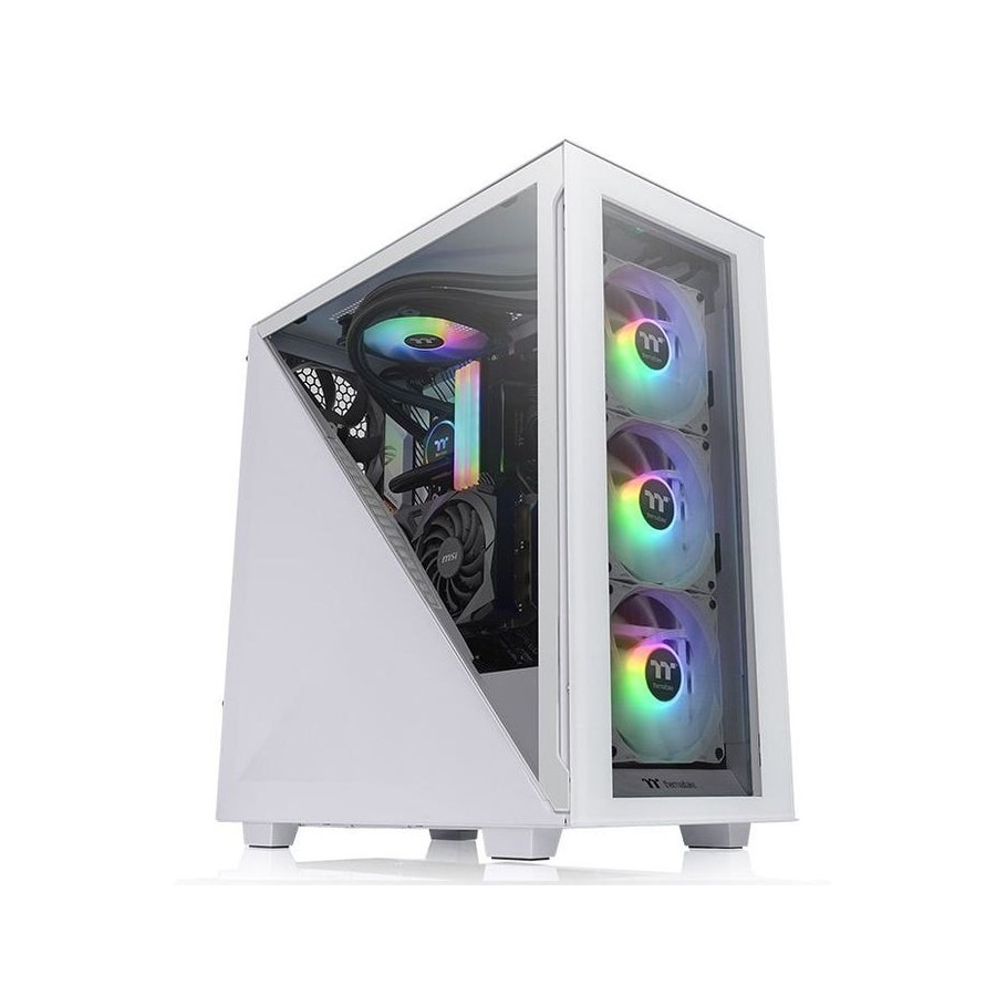 Caja pc thermaltake divider 300 tg midi tower "snow" blanco retail