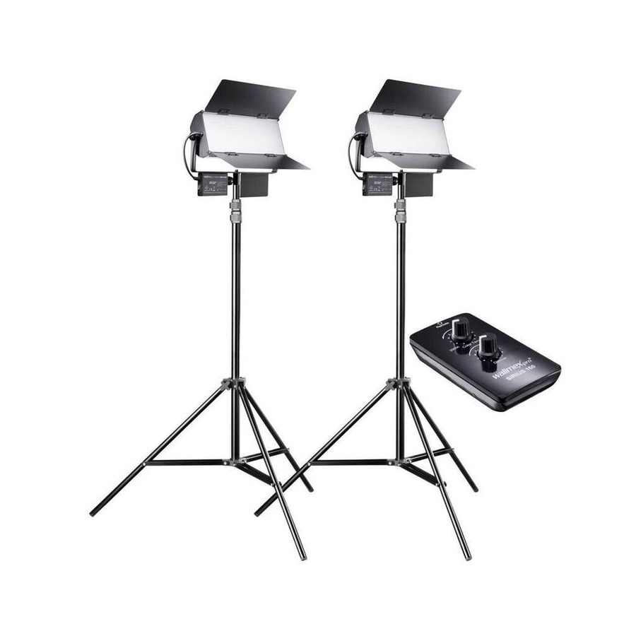 Walimex pro sirius 160 led 65w daylight 2-pack with tripods