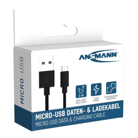 Ansmann cable de datos y carga usb a micro-usb 100cm