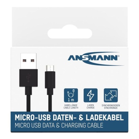 Ansmann cable de datos y carga usb a micro-usb 100cm