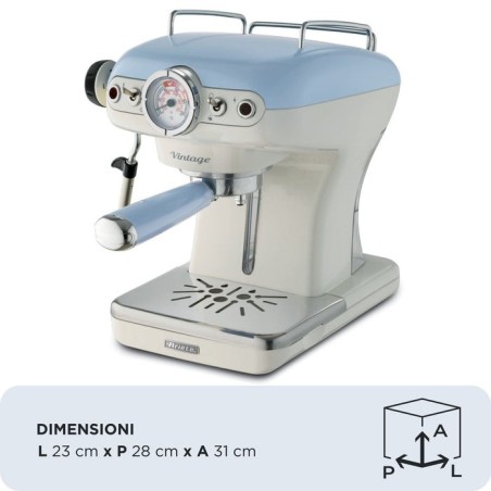 Cafetera espresso ariete vintage, azul