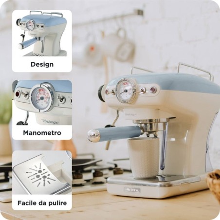 Cafetera espresso ariete vintage, azul