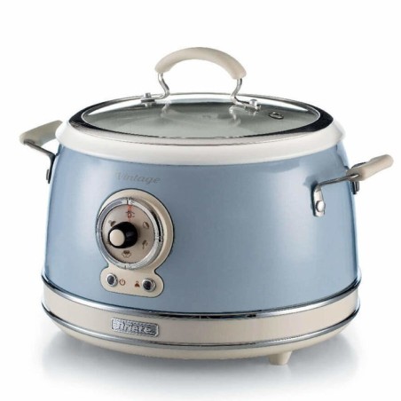 Ariete 290405 arrocera slow cooker, cocción a vapor, línea vintage, 3.5 l 650 w, azul claro