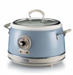 Ariete 290405 arrocera slow cooker, cocción a vapor, línea vintage, 3.5 l 650 w, azul claro