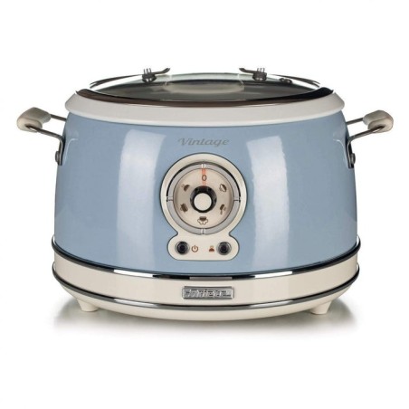 Ariete 290405 arrocera slow cooker, cocción a vapor, línea vintage, 3.5 l 650 w, azul claro