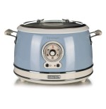 Ariete 290405 arrocera slow cooker, cocción a vapor, línea vintage, 3.5 l 650 w, azul claro