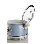 Ariete 290405 arrocera slow cooker, cocción a vapor, línea vintage, 3.5 l 650 w, azul claro
