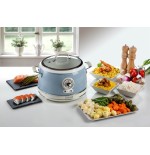 Ariete 290405 arrocera slow cooker, cocción a vapor, línea vintage, 3.5 l 650 w, azul claro
