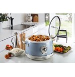 Ariete 290405 arrocera slow cooker, cocción a vapor, línea vintage, 3.5 l 650 w, azul claro