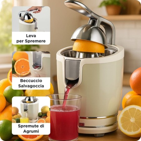 Exprimidor de citricos ariete vintage beige