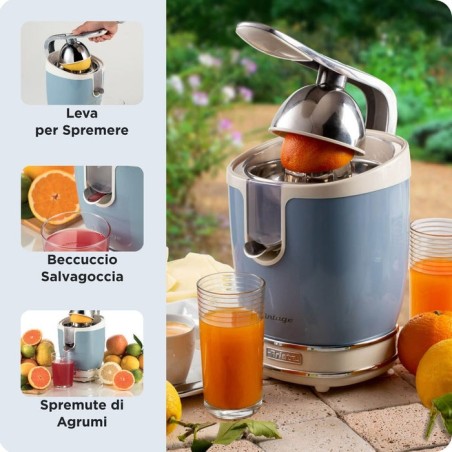 Exprimidor de citricos ariete vintage azul