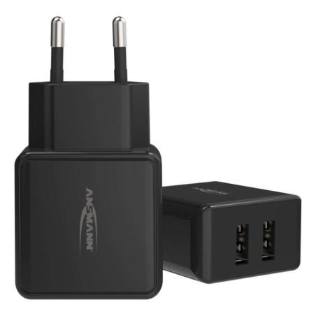 Cargador de pared ansmann hc212 2xusb 2400ma negro