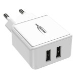 Cargador de pared ansmann hc212 2xusb 2400ma blanco