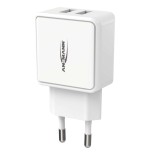 Cargador de pared ansmann hc212 2xusb 2400ma blanco