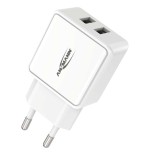 Cargador de pared ansmann hc212 2xusb 2400ma blanco