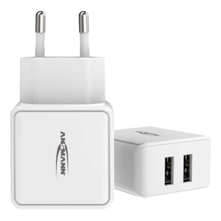 Cargador de pared ansmann hc212 2xusb 2400ma blanco