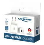 Cargador de pared ansmann hc212 2xusb 2400ma blanco
