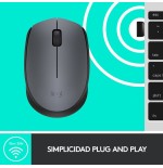 Ratón logitech m170 inalambrico gris 910-004642