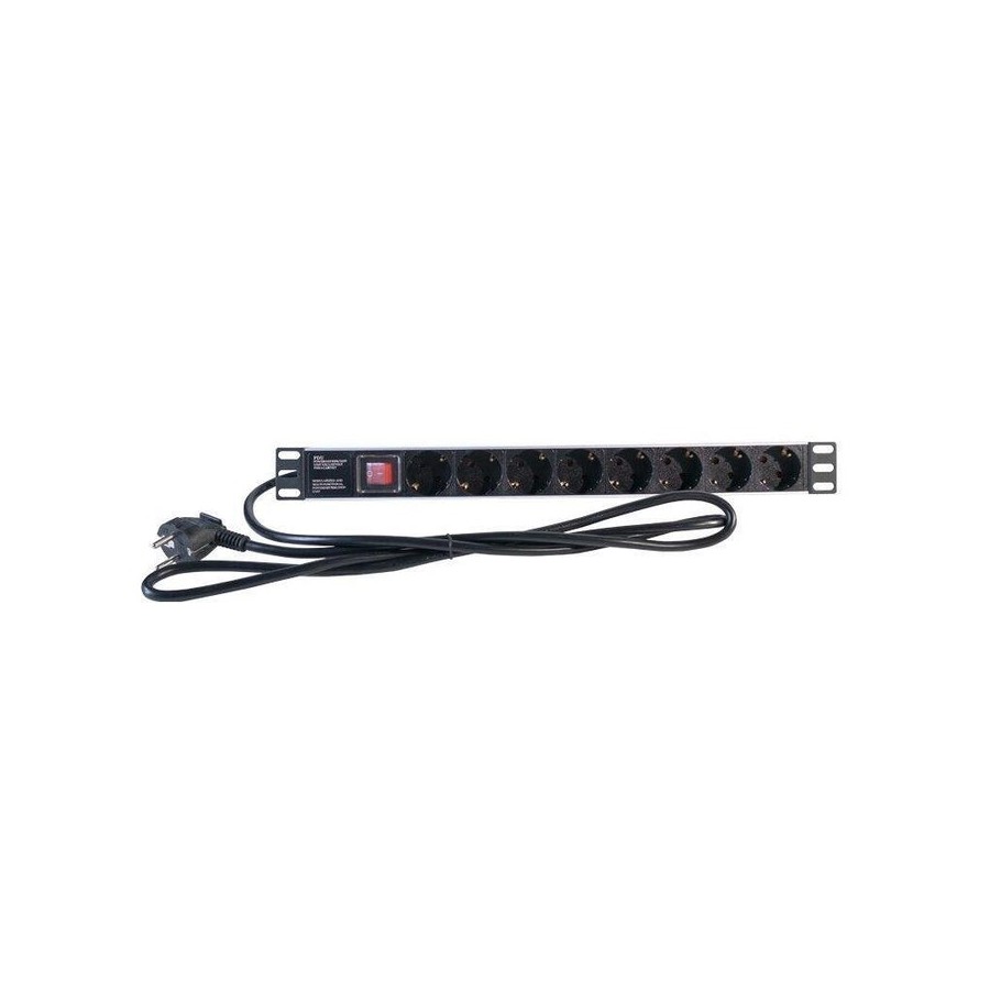 2lan regleta 19" 8 schukos interruptor