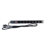 2lan regleta 19" 8 schukos interruptor
