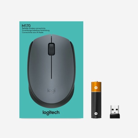 Ratón logitech m170 inalambrico gris 910-004642