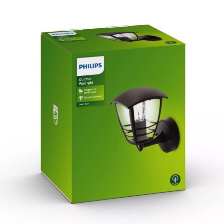 Aplique exterior pared 1x60w negro mod. creek philips