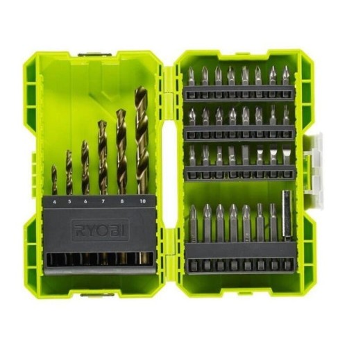 Estuche de 38 puntas para perforación y atornillar ryobi rak38sdd