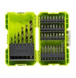 Estuche de 38 puntas para perforación y atornillar ryobi rak38sdd