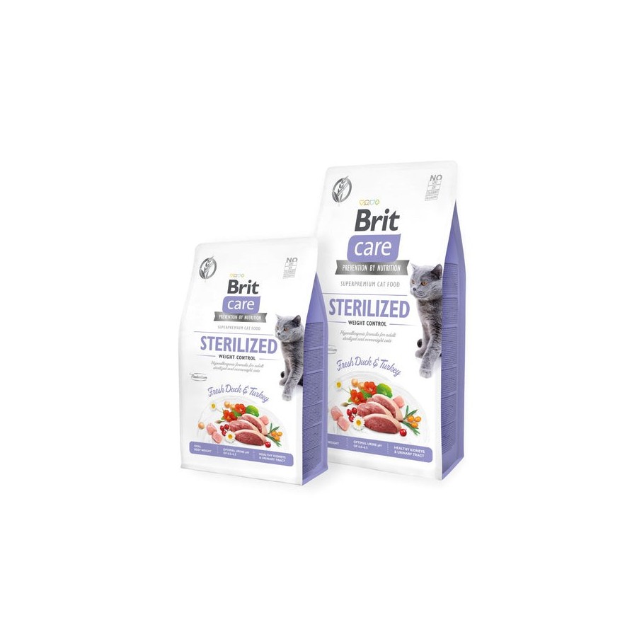 Brit 8595602540785 cats dry food 7 kg adult duck, turkey