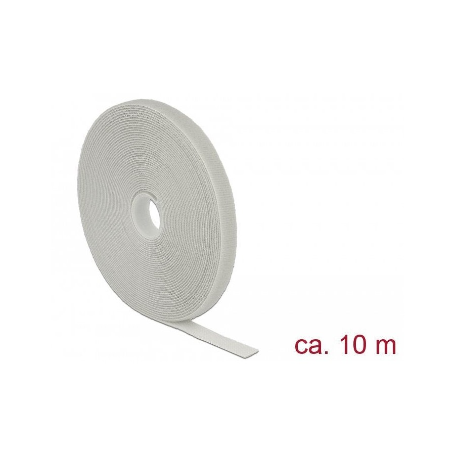 Delock 18277 velcro gris 10 m x b 13 mm